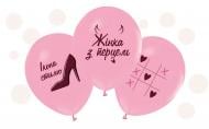 Шарики латексные 12" (30см.) "Жінка з перцем" розовый 1 шт.
