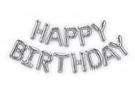 Кулька фольгована надпис "Happy Birthday" сріблястий 1 шт.