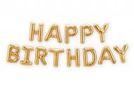 Шарик фольгированный надпись "Happy Birthday" золотистый 1 шт.