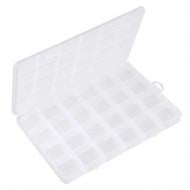 Контейнер для зберігання Supretto прозорий для дрібниць на 24 осередки із замком квадратний пластиковий (8292) 20x130x