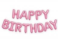 Шарик фольгированный надпись "Happy Birthday" розовый 1 шт.