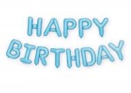 Шарик фольгированный надпись "Happy Birthday" голубой 1 шт.