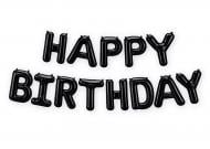 Шарик фольгированный надпись "Happy Birthday" черный 1 шт.
