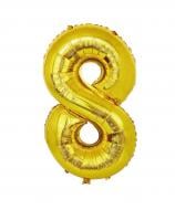 Кулька фольгована цифра "8" золотий 1 шт.