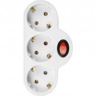 Тройник PowerPlant с заземлением 3 гн. белый EX610501