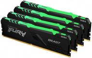 Оперативная память Kingston DDR4 SDRAM 64 GB (4x16GB) 3600 MHz (KF436C18BBAK4/64) Fury Beast RGB black