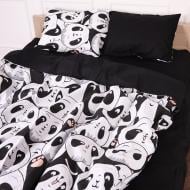 Пододеяльник Бязь 17-4850 Panda 143x210 см черный с белым MirSon