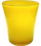 Ваза стеклянная 23х19 гута желтая 23 см
