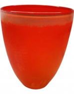 Ваза стеклянная 20х16 гута красный 23 см