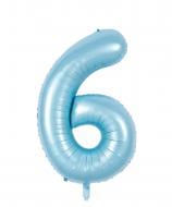 Кулька фольгована цифра "6" блакитний 1 шт.