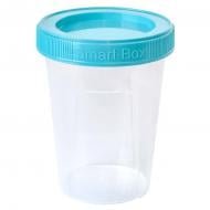 Контейнер для хранения Алеана 124085 прозрачныйбирюзовый круг лый Smart Box 0,5 л 100x130 мм