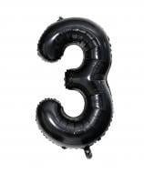 Кулька фольгована цифра "3" чорний 1 шт.