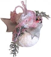 Елочная игрушка Шар с цветами DL120769C 12 см