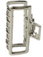 Затискач для волосся MISO accessory маленький прямокутний крабик 4 см срібло