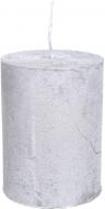 Свеча Цилиндр металлик серебряная ESTE