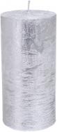 Свеча Цилиндр металлик серебро 12 см ESTE