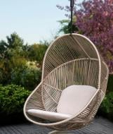 Кресло подвесное Бамбино нитка бежевая, с подушкой, без стойки