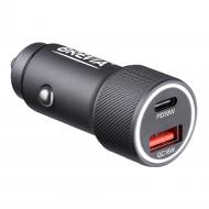 Зарядное устройство — адаптер прикуривателя-USB Brevia Dual Grip Metal LED 48W 1xUSB-C+1xUSB-A 46048GCUG