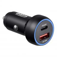 Зарядное устройство — адаптер прикуривателя-USB Brevia Dual PowerMax Metal LED 60W 1xUSB-C+1xUSB-A 46060CUB