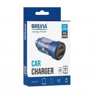 Автомобильное зарядное устройство Brevia ePower DualCharge 75W 1xUSB-C+1xUSB-A, transparent blue