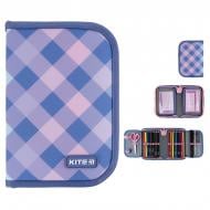 Пенал 2 отворота 622H Purple Chequer KITE фиолетовый