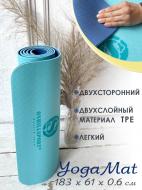 Килимок для йоги та фітнесу ONHILLSPORT TPE-0230 183x61x0,6 см синьо-бірюзовий Килимок для йоги та фітнесу ONHILLSPORT TPE-0230 183x61x0,6 см синьо-бірюзовий