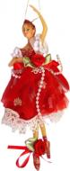 Елочная игрушка Балерина красная 11 см
