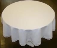 Скатерть круглая с кружевом 367-17/00 150x150 см льняной Эдельвика