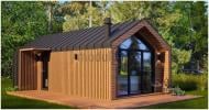 Модульний будинок BARN 38 із базовим оздобленням та відкритою терасою 12 м²