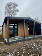 Модульный дом COMFORT HOUSE 58 м² с наружной (без внутренней) отделкой и открытой террасой