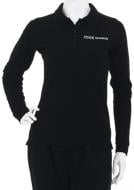 Тенниска-поло женская с длинным рукавом M черный