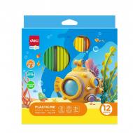 Набір пластиліну EH718-12 12 кольорів 240гр картонна коробка Deli