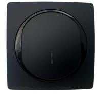 Вимикач перехресний одноклавішний Aling-Conel Eon з підсвіткою чорний матовий E628.E1