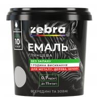 Емаль акрилова універсальна ZEBRA RAL 8017 темно-коричневий глянець 0,25 кг