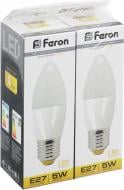 Лампа светодиодная Feron 2 шт./уп. 5 Вт C37 матовая E27 220 В 2700 К