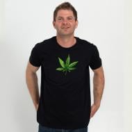 Футболка мужская Sol's IMPERIAL Листья каннабиса р.S черный