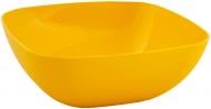 Тарілка пластикова глибока Мульті 150х150х55 мм жовтий Алеана
