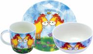 Набор детской посуды Тарелка чашка и пиала GD2895B