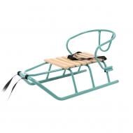 Санки Vitan "Балу" с поперечной планкой бирюзовые + спинка