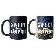 Чашка сублимационная 4PROFI Хамелеон матовая черная Sweet home Kharkiv 330 мл Чашка сублимационная 4PROFI Хамелеон матовая черная Sweet home Kharkiv 330 мл