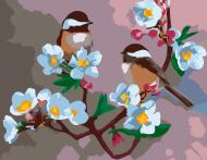 Картина по номерам Птицы на цветущей вишне Rosa Start 