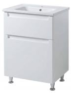 Тумба напольная ScandiSPA Onyx белый глянец ТНБ-2 Д 60 с умывальником