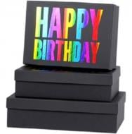 Коробка подарочная Buromax Happy birthday 29х21х8 см черная с надписью (BM.233355.2)