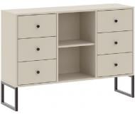 Комод Intermeble LINEA 6ш 1150x820x330 мм черный/кашемир