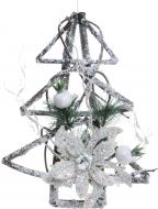 Новогодняя декорация Елка с белыми украшениями