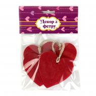 Декор из фетра Сердца красные Аплі Краплі Декор из фетра Сердца красные Аплі Краплі