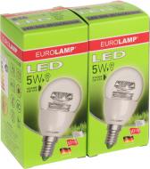 Лампа светодиодная Eurolamp 2 шт./уп. 5 Вт G45 прозрачная E14 220 В 4000 К MLP-LED-G45-05144(A)clear