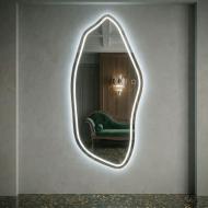 Зеркало ART-COM с фронтально-фоновой LED-подсветкой 1500х700 мм фигурное с сенсорной кнопкой