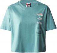 Футболка THE NORTH FACE W D2 GRAPHIC CROP S/S TEE NF0A83FALV21 р.XS голубой