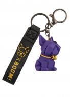 Брелок для ключей Бульдог фиолетовый